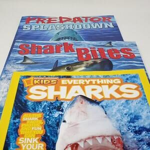 Sharks Books from Scholastic & Nat Geo 3 Books